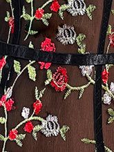 Floral Embroidery Mesh Panel Bustier Bodysuit